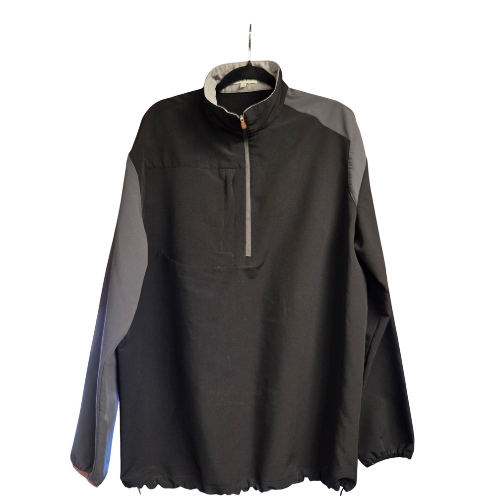 LOFT8 Men's Black Grey Quarter Zip Pullover Jacket Athletic Size XL